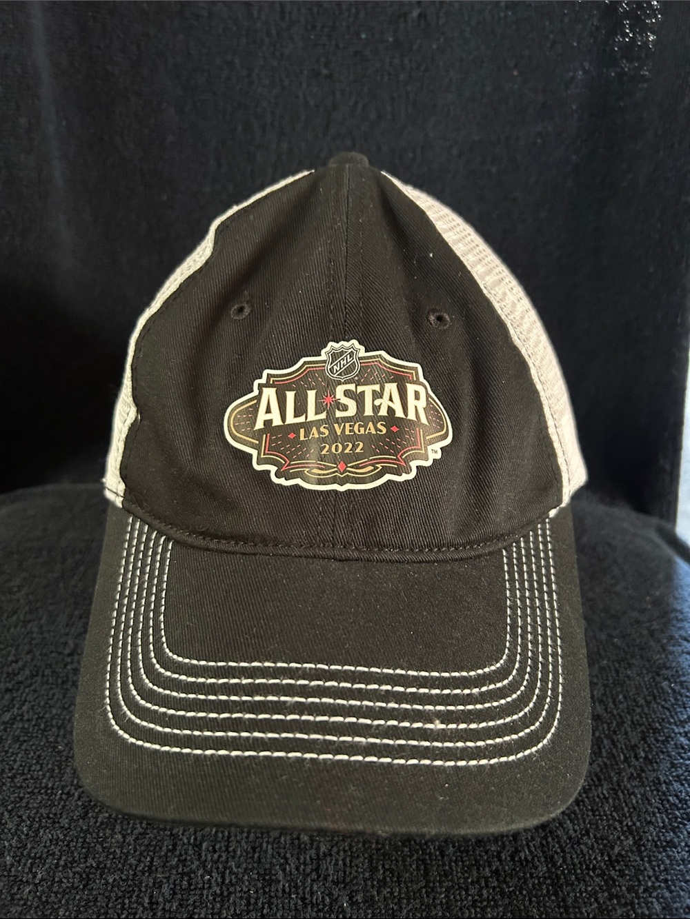 NHL All-Star Game Las Vegas 2022 Black and White Trucker Cap